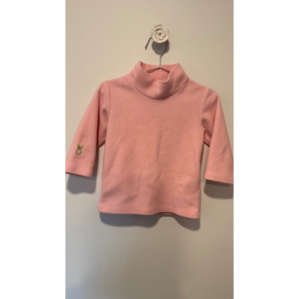 Dudley Stephens Pink Fleece Mock Neck Pullover Kids Size 2T Pineapple Logo USA